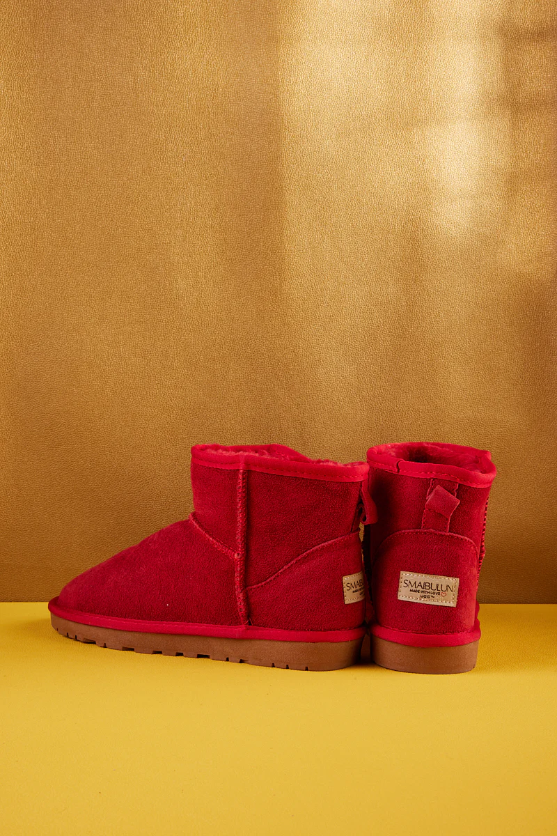 SMAIBULUN Ugg | Faux Fur-Lined Classic Short Ugg Boots - Red - Image 12