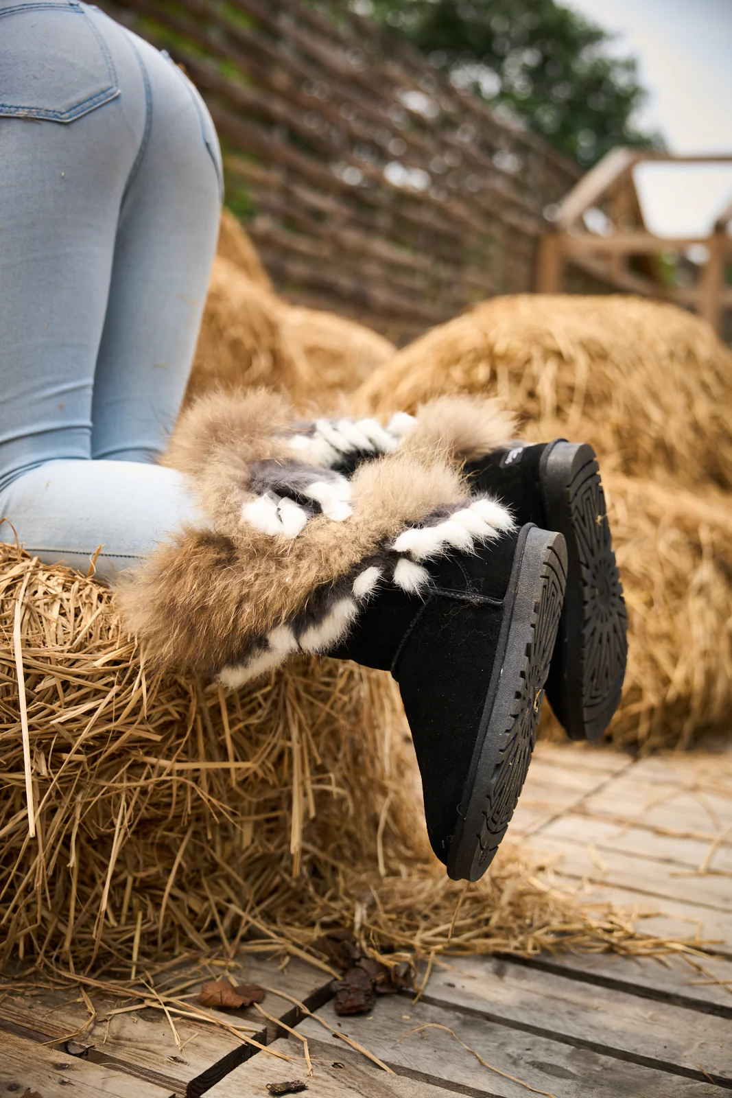 SMAIBULUN Ugg | Faux Fur Wool Lined Grazing Calf Boots - Black - Image 7