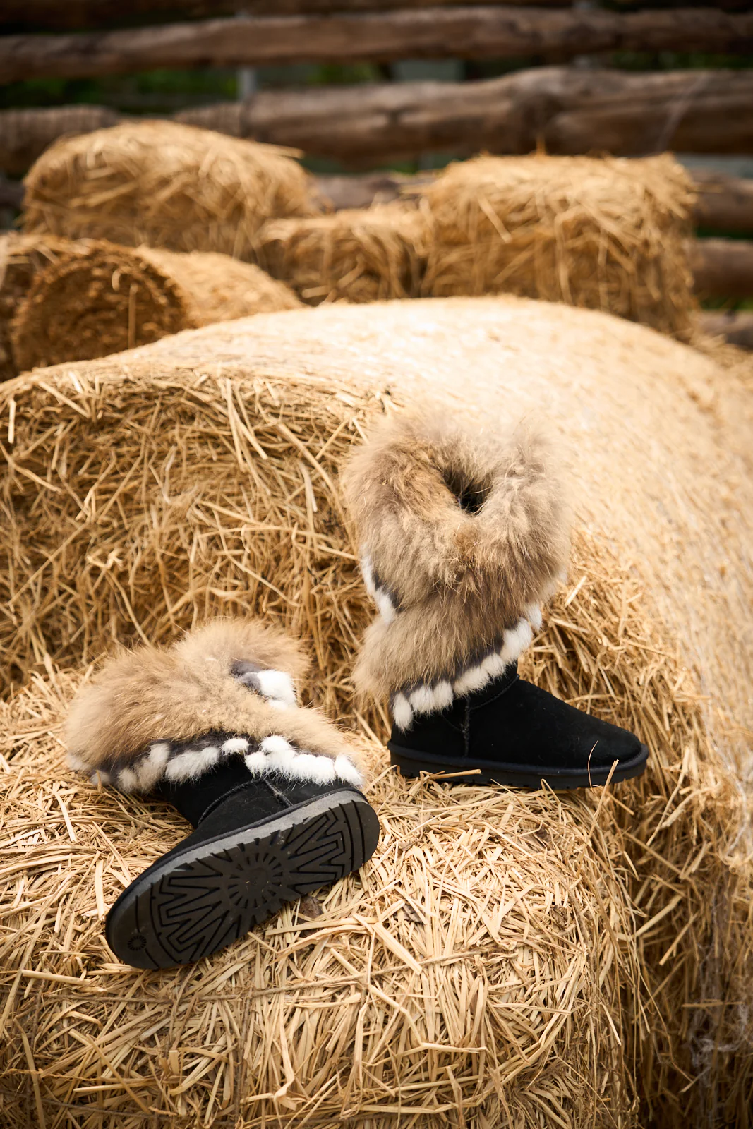 SMAIBULUN Ugg | Faux Fur Wool Lined Grazing Calf Boots - Black - Image 9