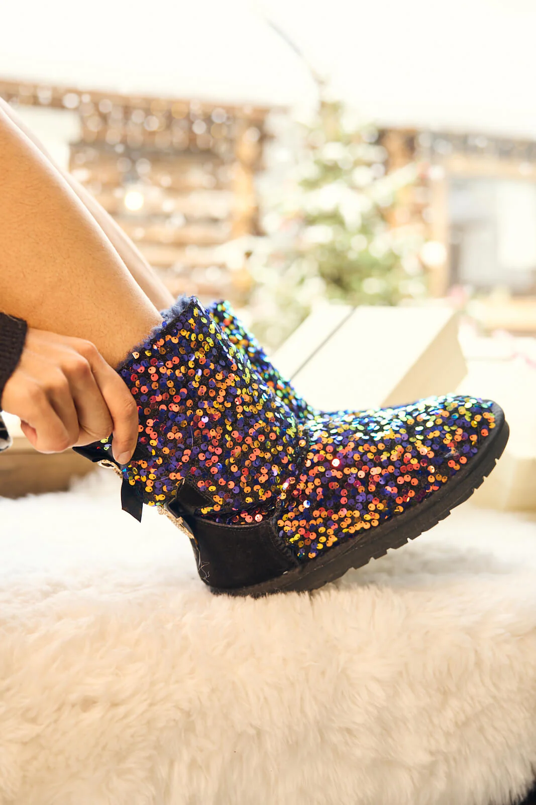 Smaibulun Ugg | Haute Holidays Sequin Glam Shearling Boots - multi - Image 3