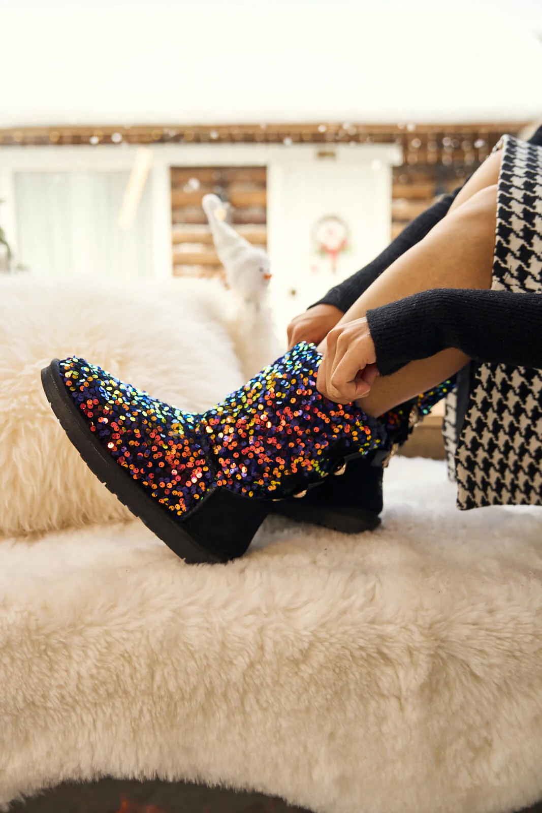 Smaibulun Ugg | Haute Holidays Sequin Glam Shearling Boots - multi - Image 6