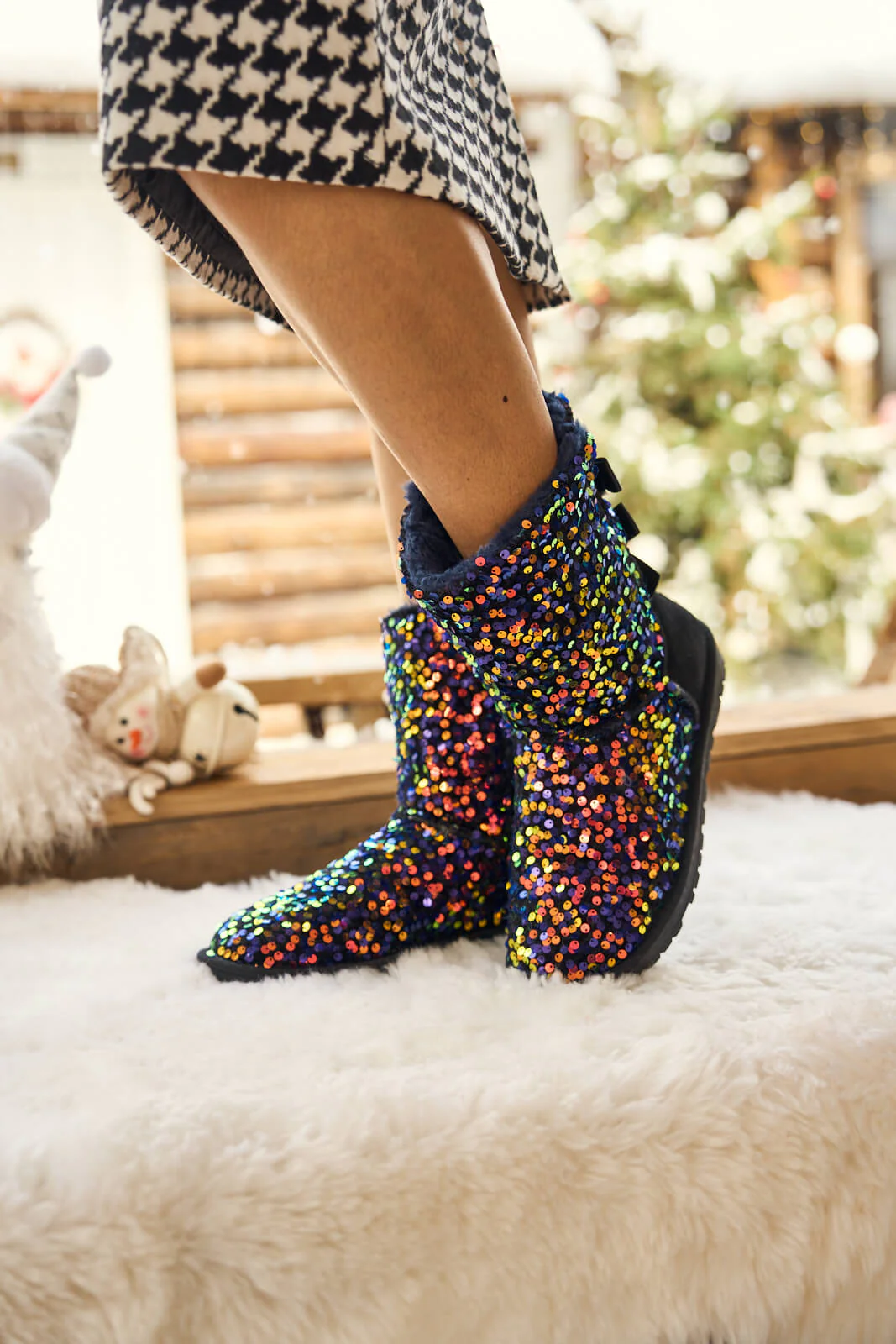 Smaibulun Ugg | Haute Holidays Sequin Glam Shearling Boots - multi - Image 9