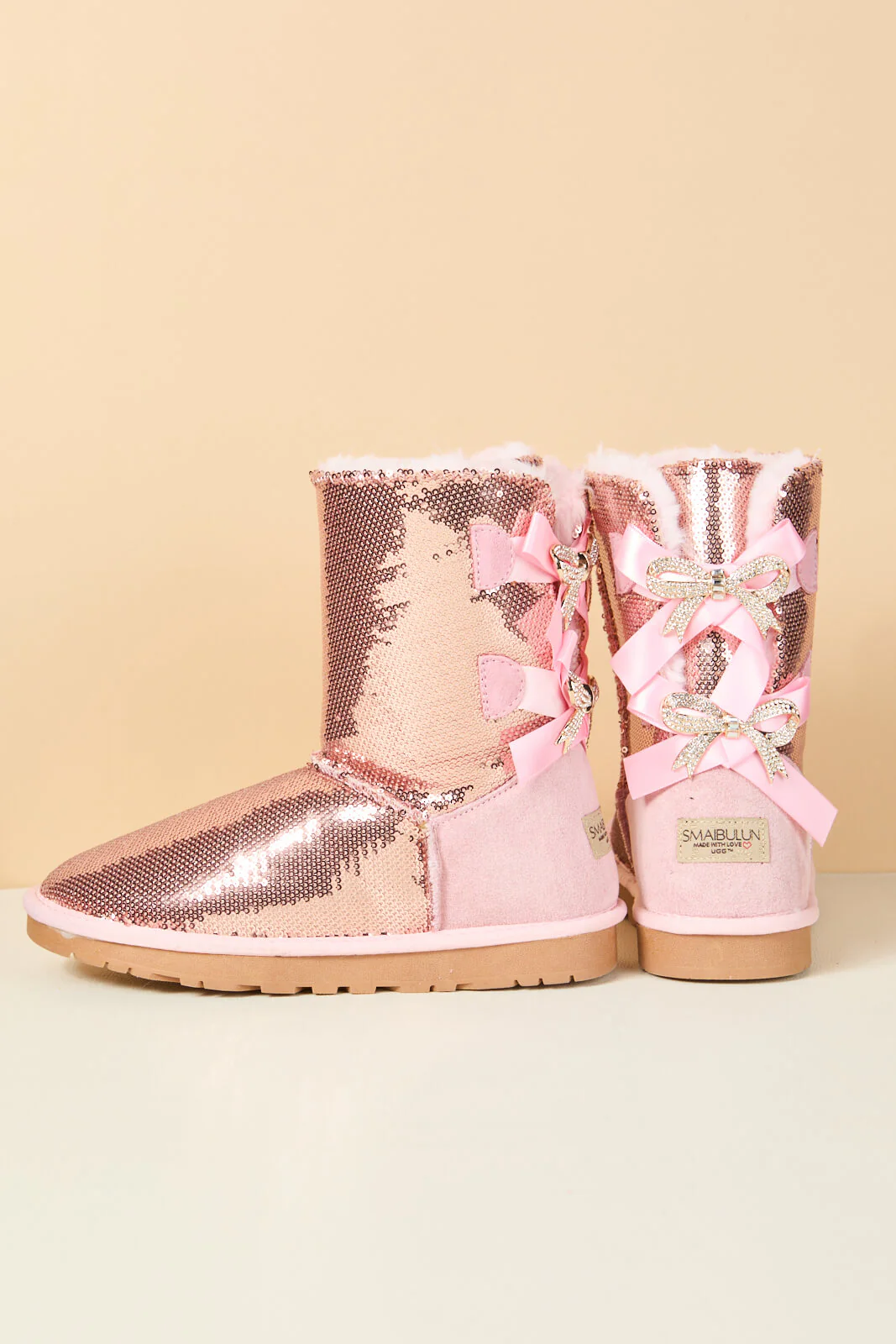 Smaibulun Ugg | Haute Holidays Sequin Glam Shearling Boots - pink - Image 12
