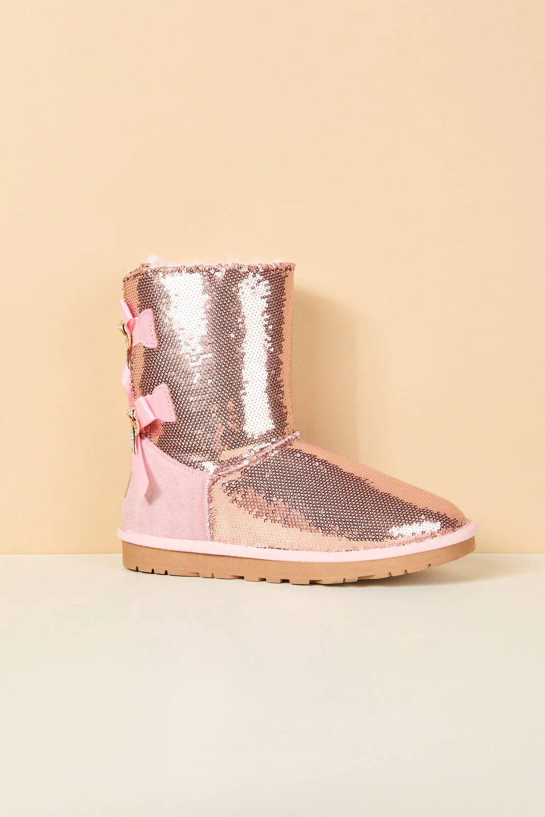 Smaibulun Ugg | Haute Holidays Sequin Glam Shearling Boots - pink - Image 13