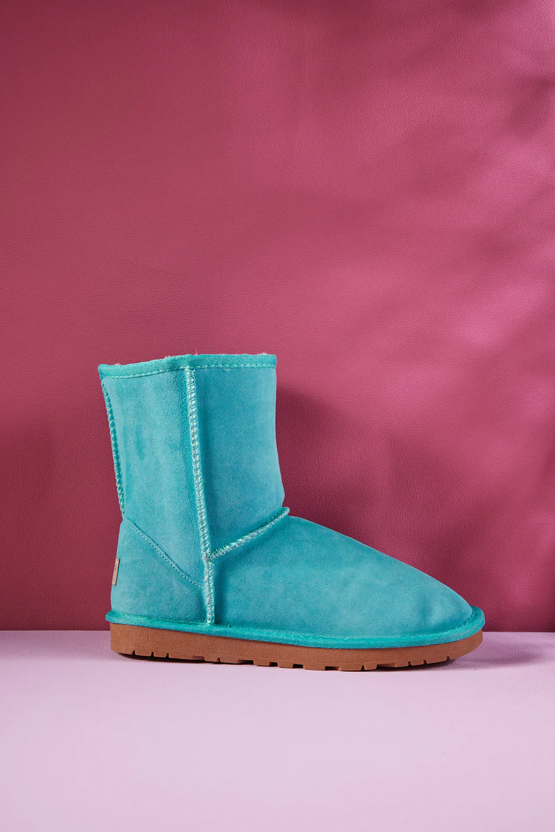 Smaibulun Ugg | Lovett Wool Blend Suede Shearling Boots - Turquoise - Image 12