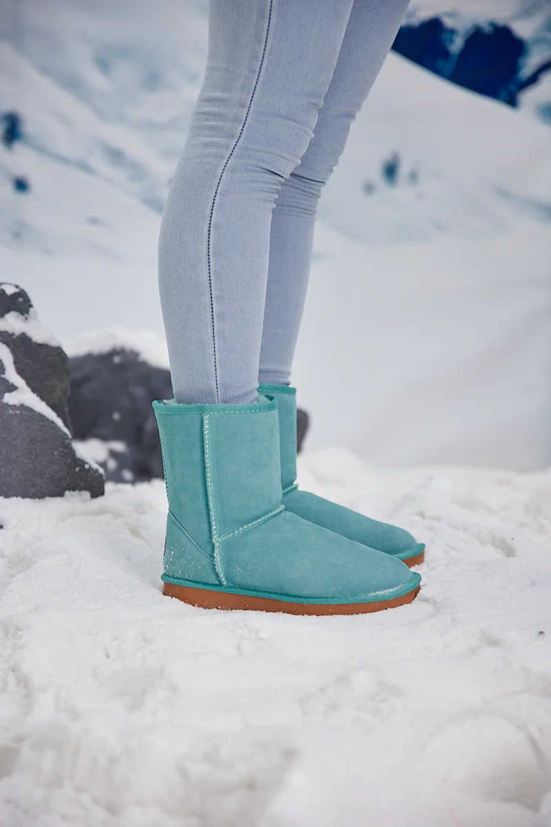 Smaibulun Ugg | Lovett Wool Blend Suede Shearling Boots - Turquoise - Image 8