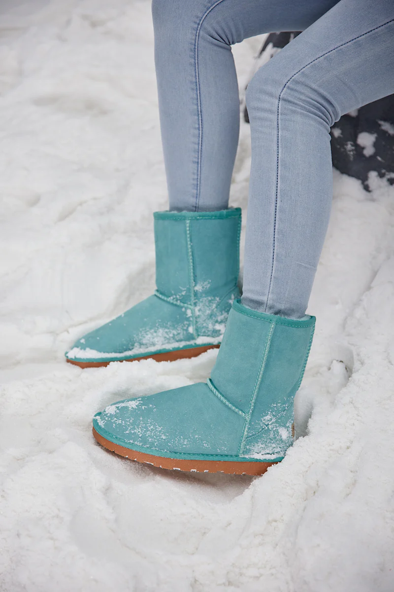 Smaibulun Ugg | Lovett Wool Blend Suede Shearling Boots - Turquoise - Image 9