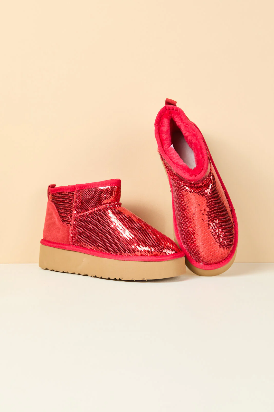 Smaibulun Ugg | Mini Glitter Low Ankle Platform Boots - candy - Image 11