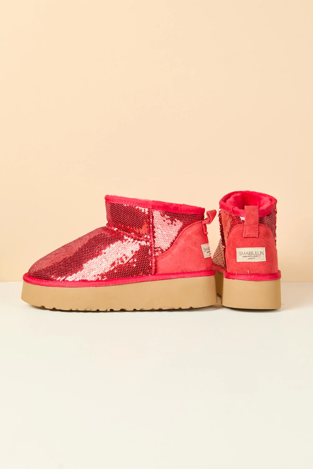 Smaibulun Ugg | Mini Glitter Low Ankle Platform Boots - candy - Image 13