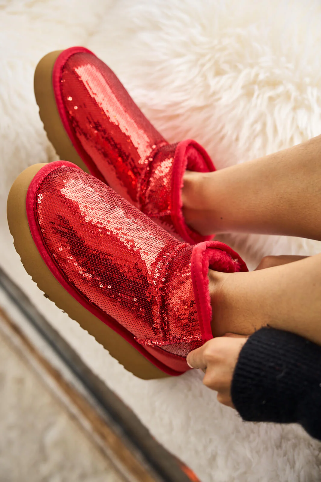 Smaibulun Ugg | Mini Glitter Low Ankle Platform Boots - candy - Image 2