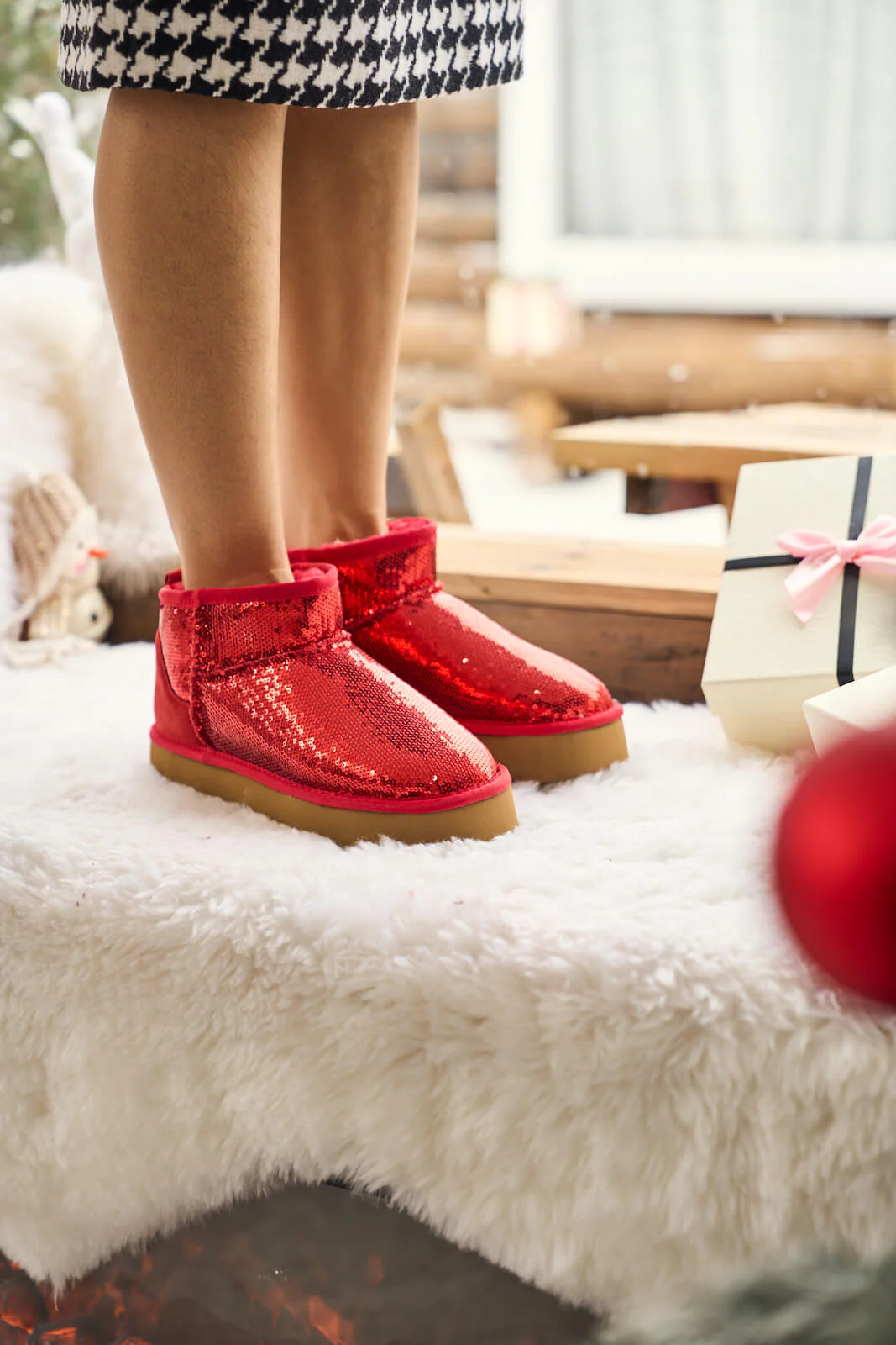 Smaibulun Ugg | Mini Glitter Low Ankle Platform Boots - candy - Image 6