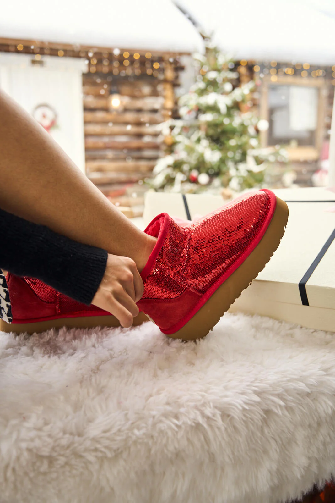 Smaibulun Ugg | Mini Glitter Low Ankle Platform Boots - candy - Image 9