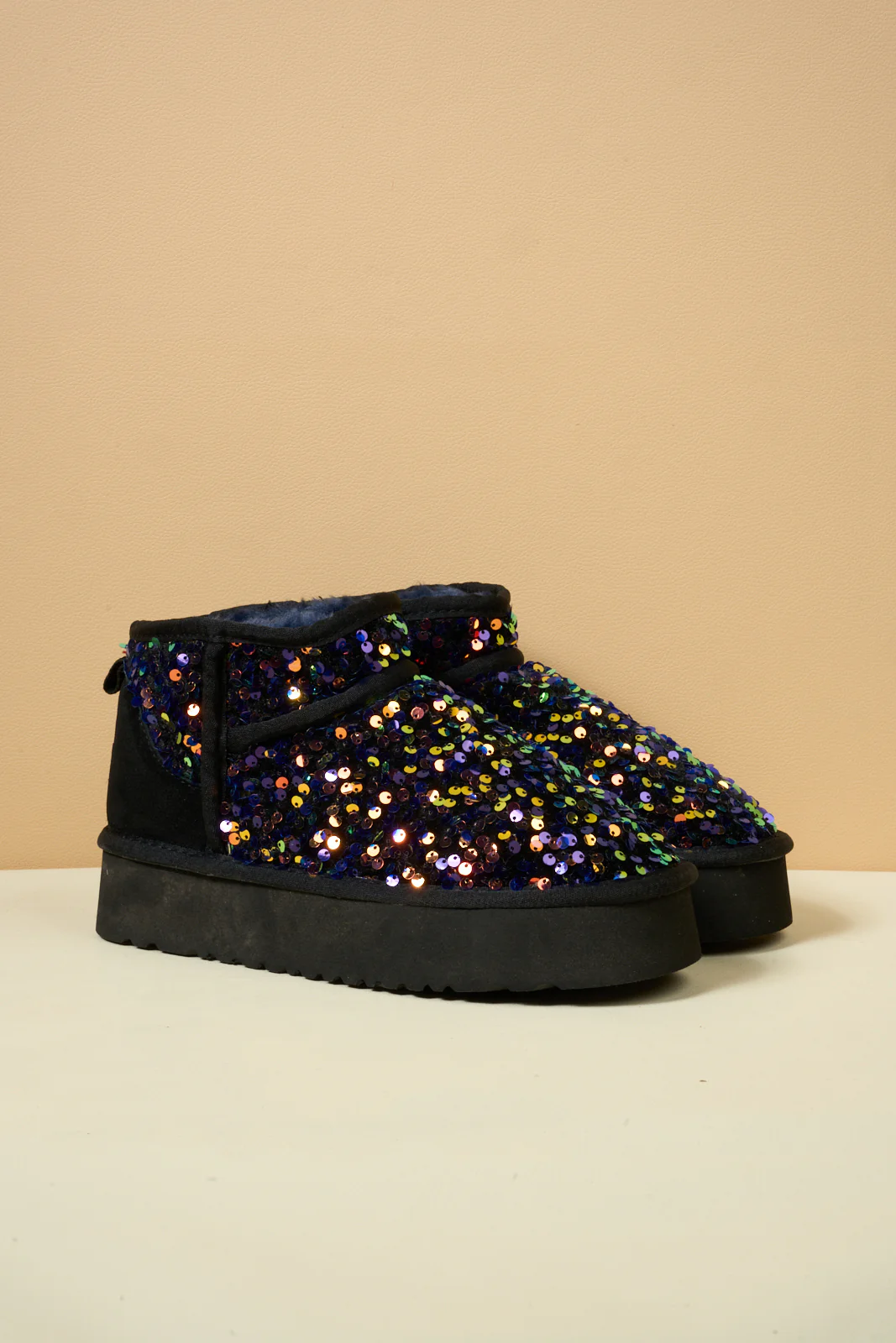 Smaibulun Ugg | Mini Glitter Low Ankle Platform Boots - Multi - Image 8