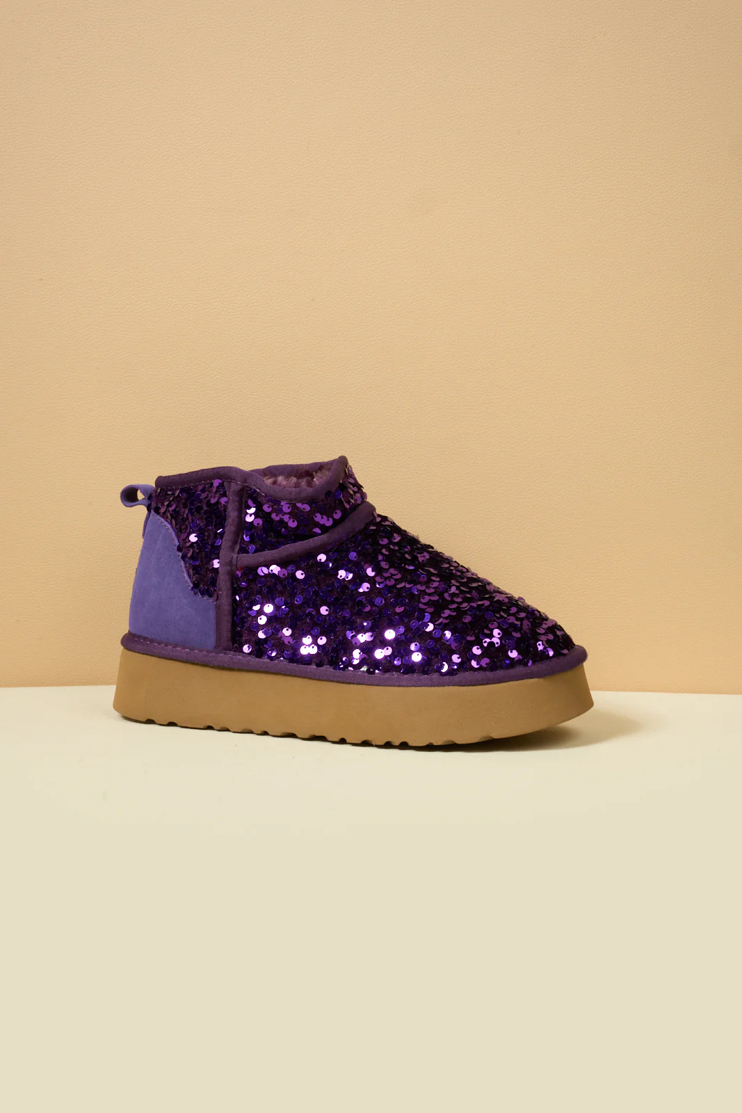 Smaibulun Ugg | Mini Glitter Low Ankle Platform Boots - Purple - Image 12