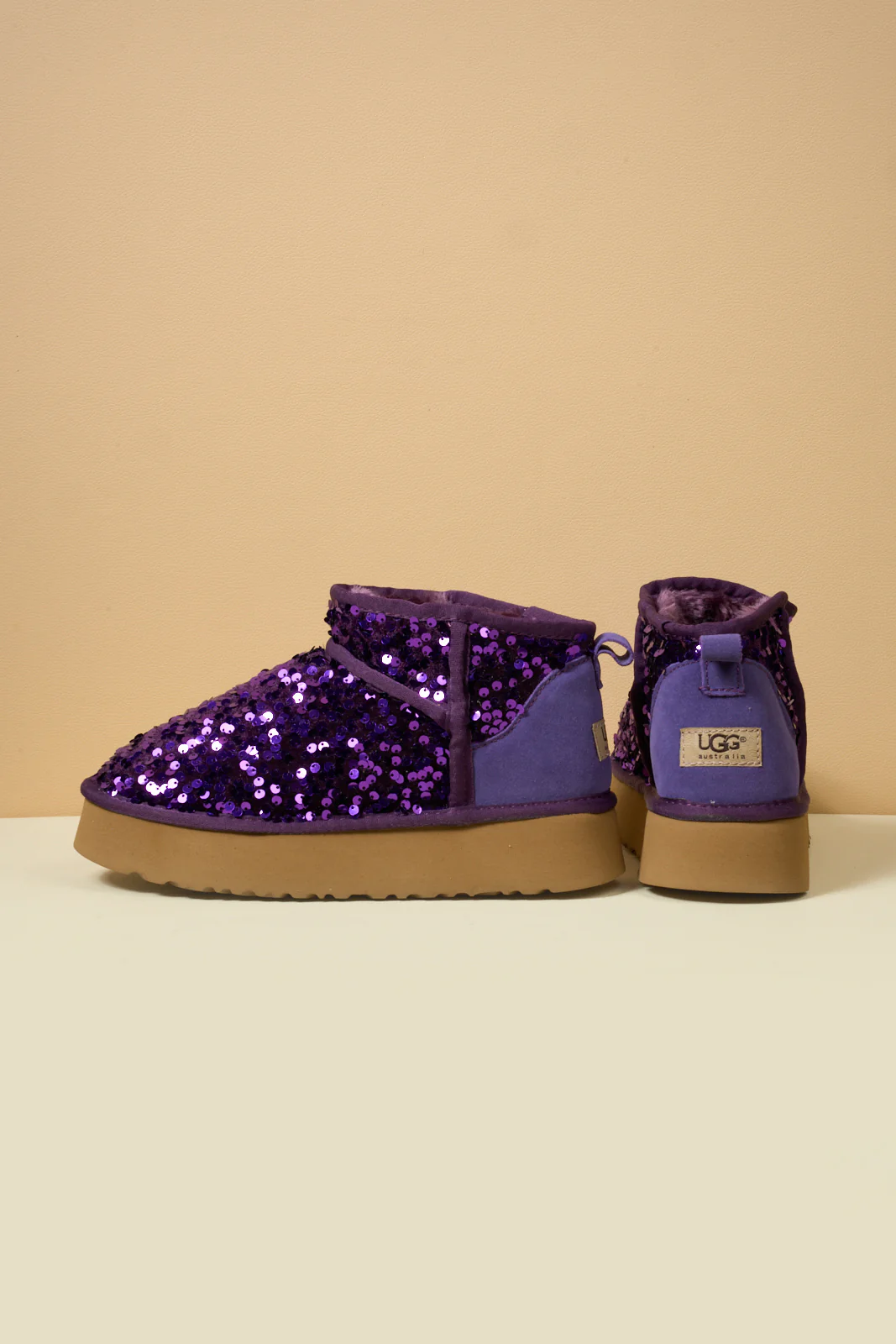 Smaibulun Ugg | Mini Glitter Low Ankle Platform Boots - Purple - Image 13