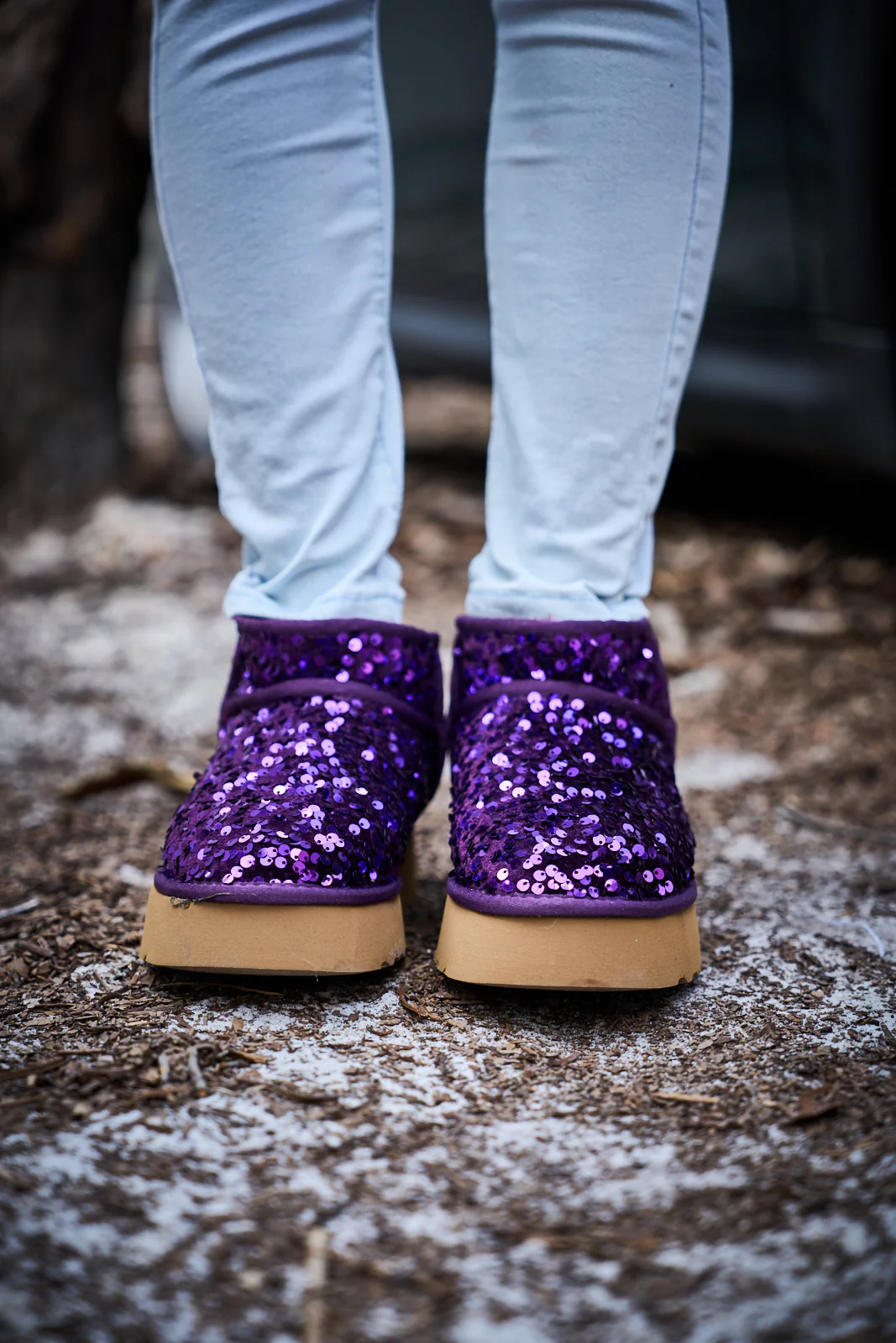 Smaibulun Ugg | Mini Glitter Low Ankle Platform Boots - Purple - Image 5