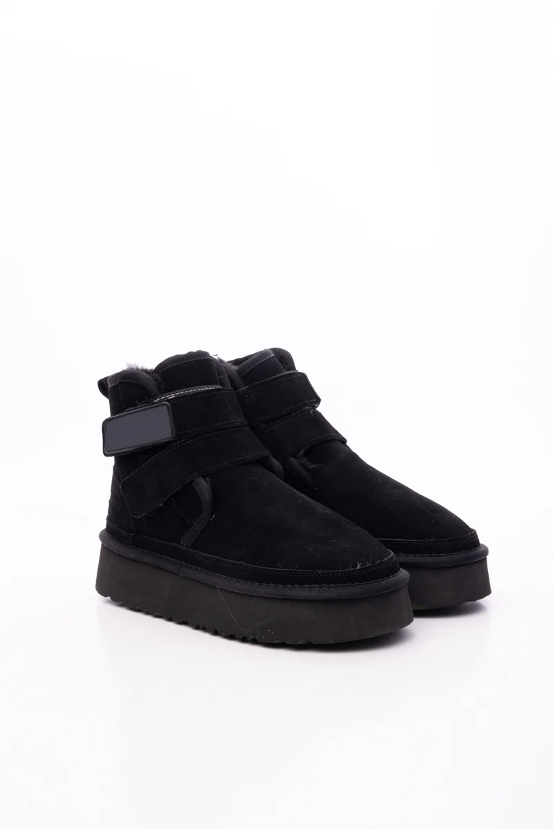 Smaibulun Ugg | Montford Wool Lined Buckle Up Platform Boots – Black - Image 9