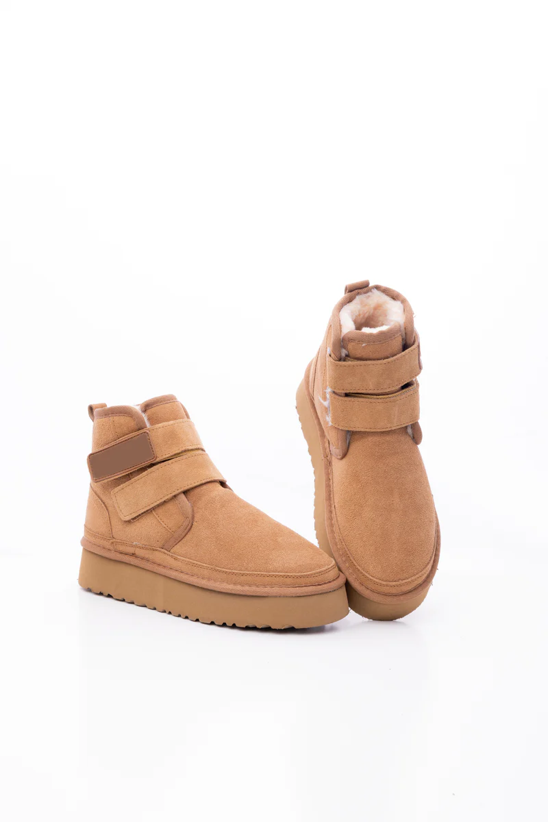 Smaibulun Ugg | Montford Wool Lined Buckle Up Platform Boots – Chestnut - Image 10