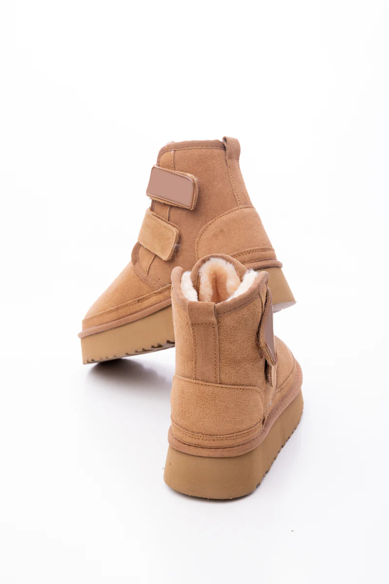 Smaibulun Ugg | Montford Wool Lined Buckle Up Platform Boots – Chestnut - Image 12