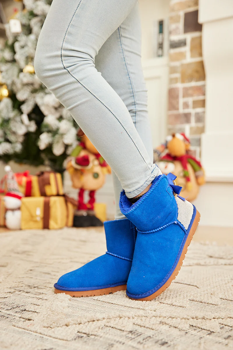 SMAIBULUN Ugg | Rhinestone Bailey Bow Sequin Ugg Boots - Blue - Image 4