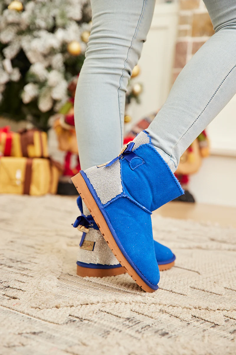 SMAIBULUN Ugg | Rhinestone Bailey Bow Sequin Ugg Boots - Blue - Image 5