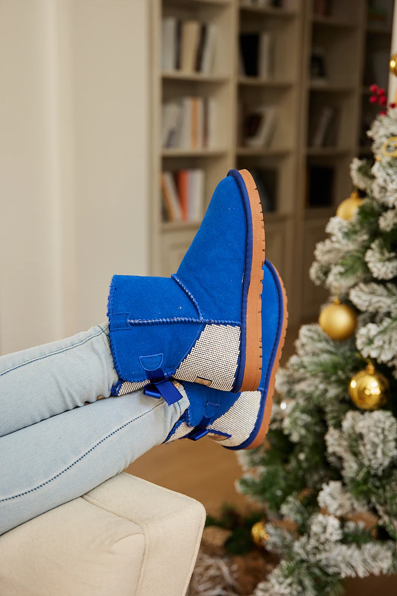 SMAIBULUN Ugg | Rhinestone Bailey Bow Sequin Ugg Boots - Blue - Image 6
