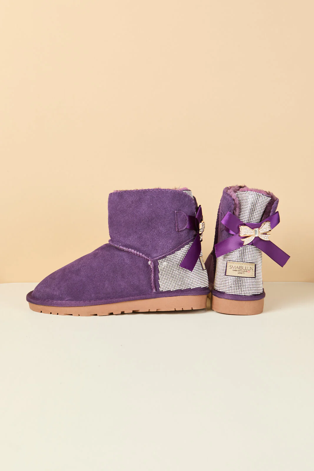 SMAIBULUN Ugg | Rhinestone Bailey Bow Sequin Ugg Boots - Purple - Image 12