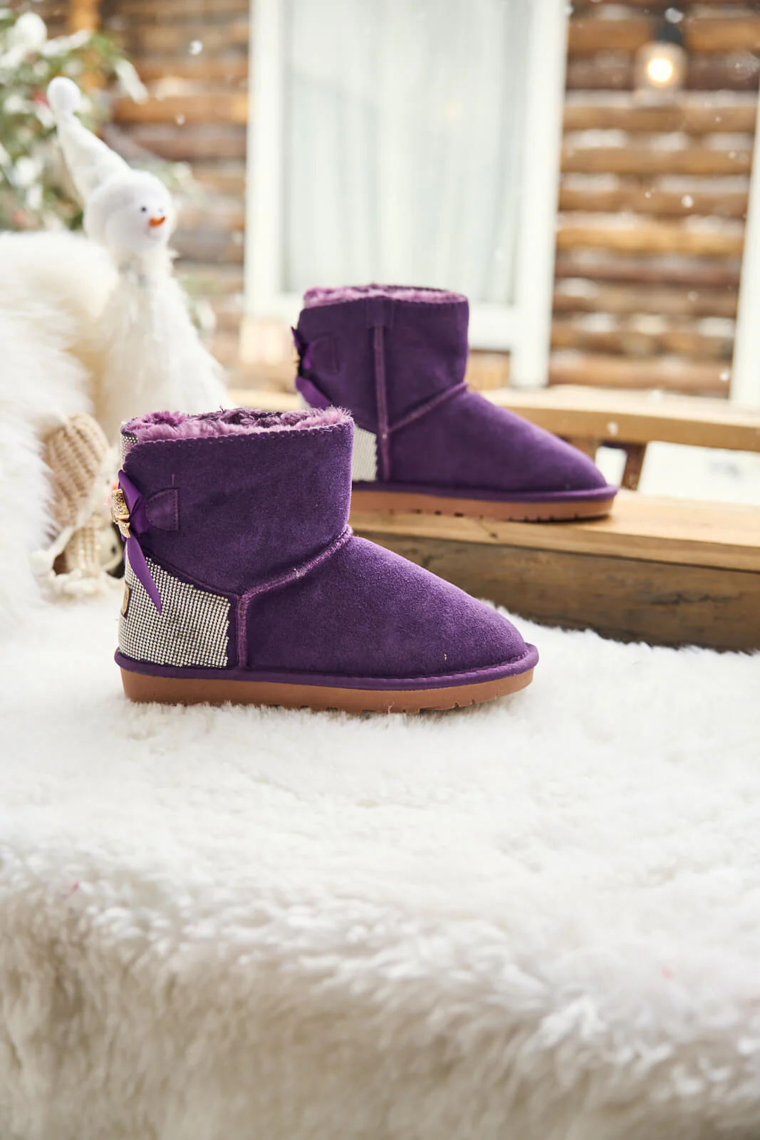 SMAIBULUN Ugg | Rhinestone Bailey Bow Sequin Ugg Boots - Purple - Image 8
