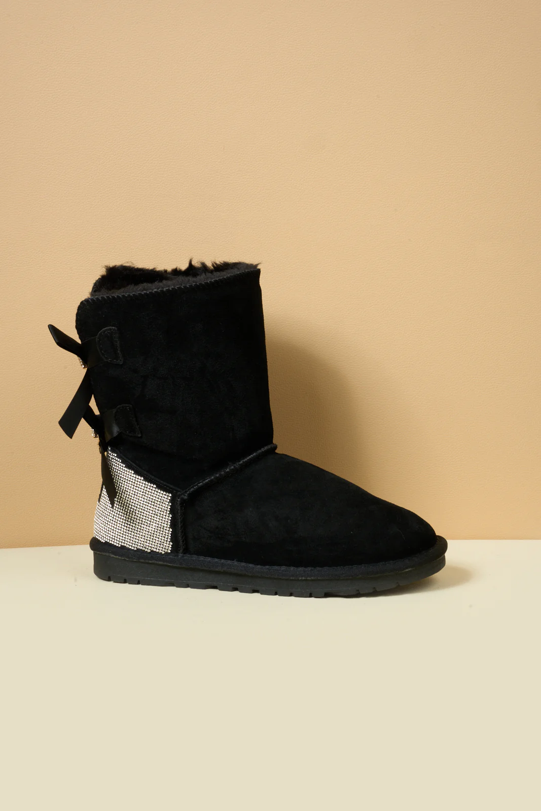 SMAIBULUN Ugg | Rhinestone Dual Bailey Bow Glam Ugg Boots - black - Image 11