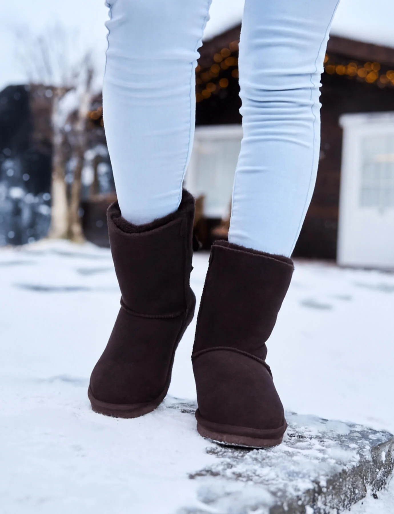 SMAIBULUN Ugg | Rhinestone Dual Bailey Bow Glam Ugg Boots - chocolate - Image 4