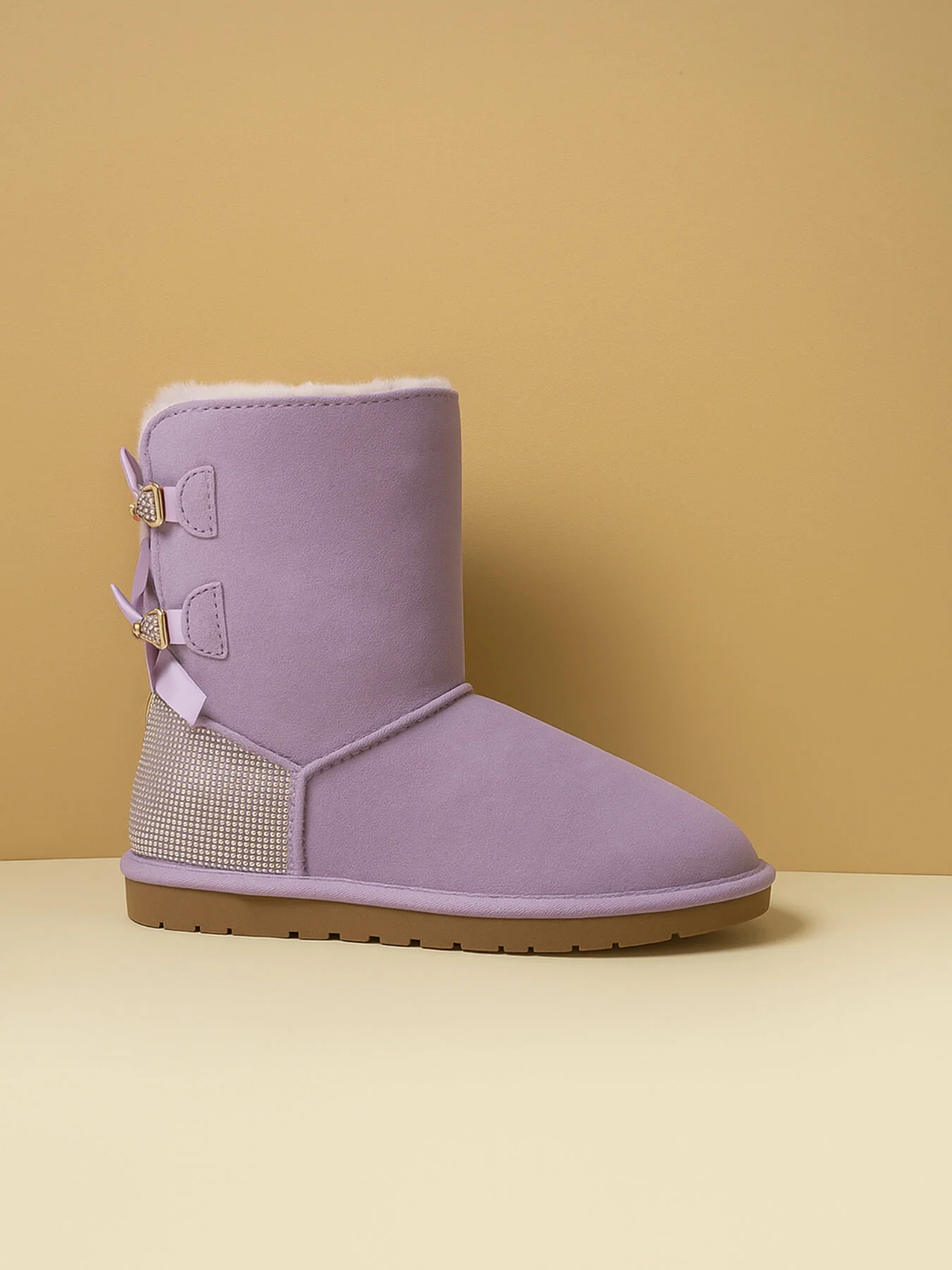 SMAIBULUN Ugg | Rhinestone Dual Bailey Bow Glam Ugg Boots - lilac - Image 7