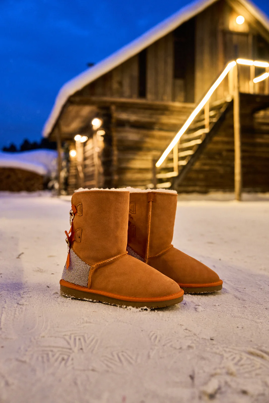 SMAIBULUN Ugg | Rhinestone Dual Bailey Bow Glam Ugg Boots - Orange - Image 7