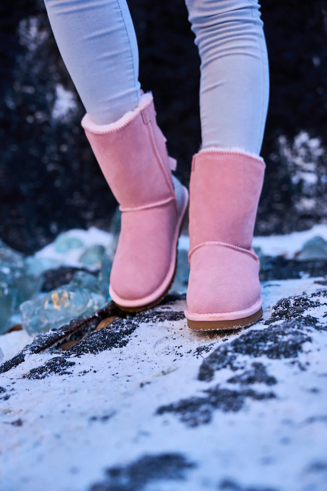 SMAIBULUN Ugg | Rhinestone Dual Bailey Bow Glam Ugg Boots - Pink - Image 4