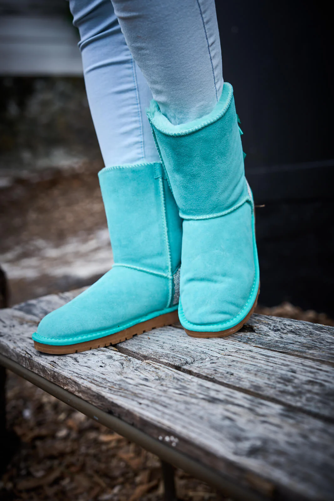 SMAIBULUN Ugg | Rhinestone Dual Bailey Bow Glam Ugg Boots - turquoise - Image 10