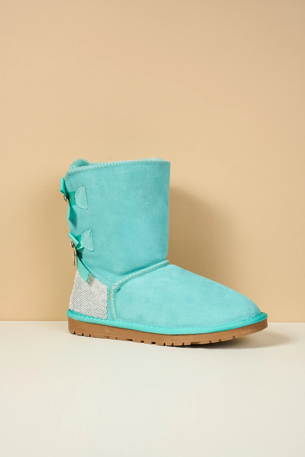 SMAIBULUN Ugg | Rhinestone Dual Bailey Bow Glam Ugg Boots - turquoise - Image 13