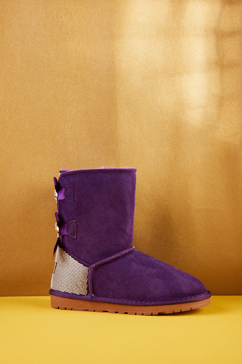 SMAIBULUN Ugg | Rhinestone Dual Bailey Bow Glam Ugg Boots - Violet - Image 13