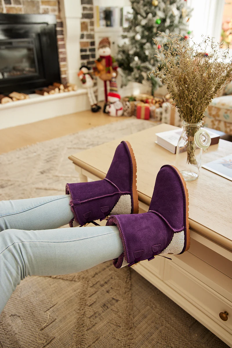SMAIBULUN Ugg | Rhinestone Dual Bailey Bow Glam Ugg Boots - Violet - Image 3