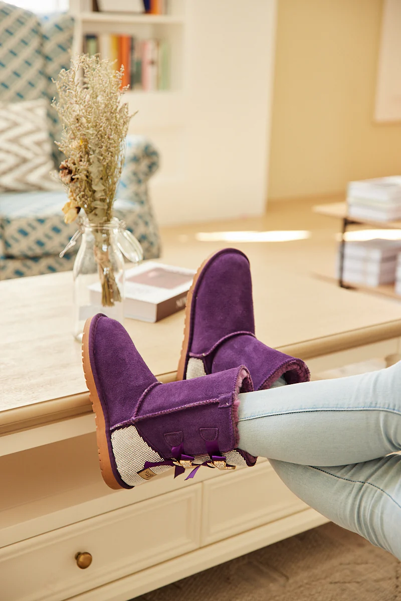 SMAIBULUN Ugg | Rhinestone Dual Bailey Bow Glam Ugg Boots - Violet - Image 4