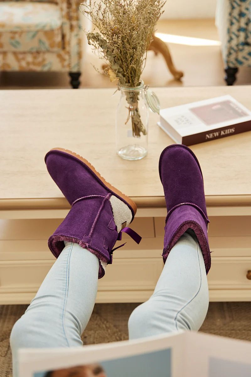 SMAIBULUN Ugg | Rhinestone Dual Bailey Bow Glam Ugg Boots - Violet - Image 5