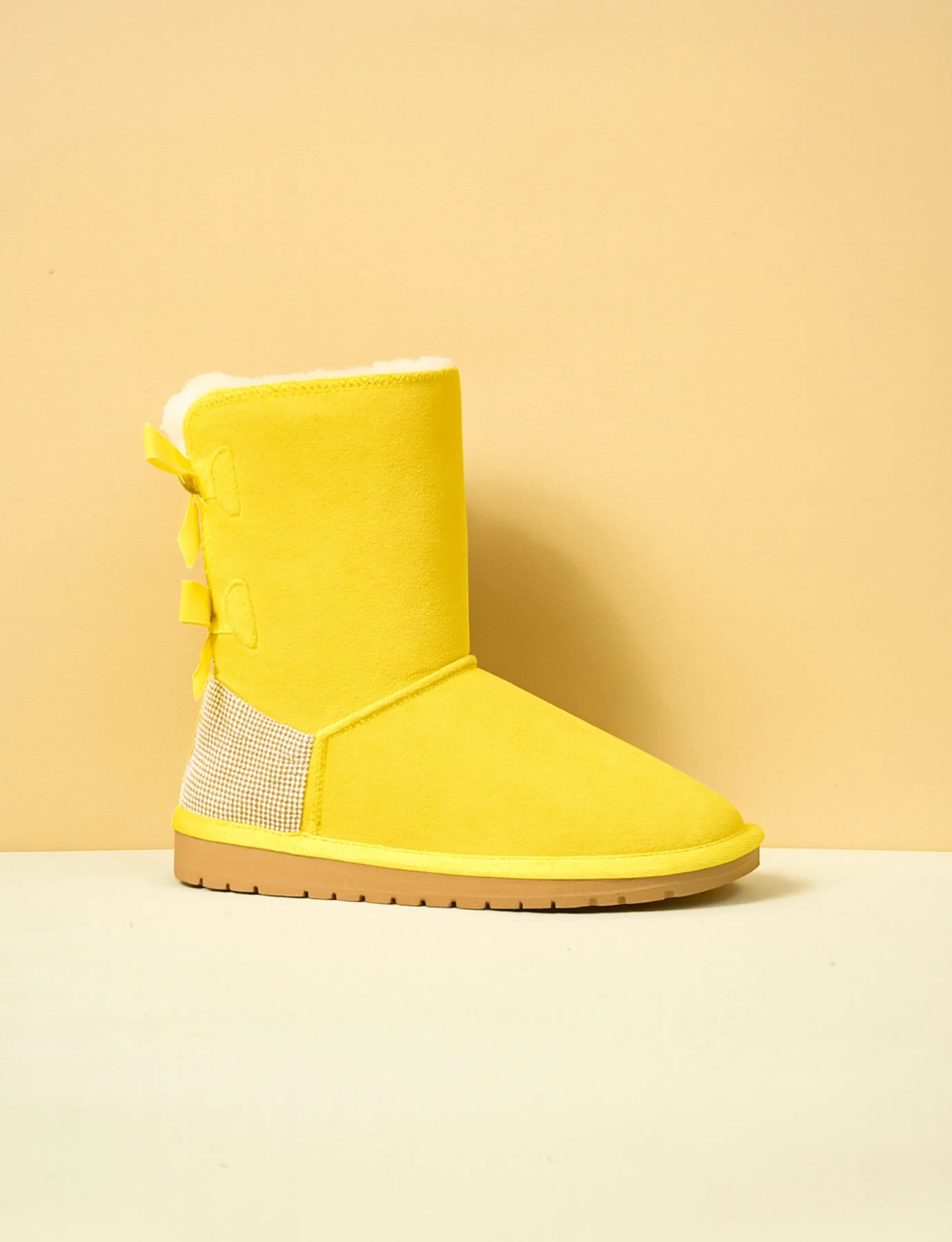 SMAIBULUN Ugg | Rhinestone Dual Bailey Bow Glam Ugg Boots - yellow - Image 7