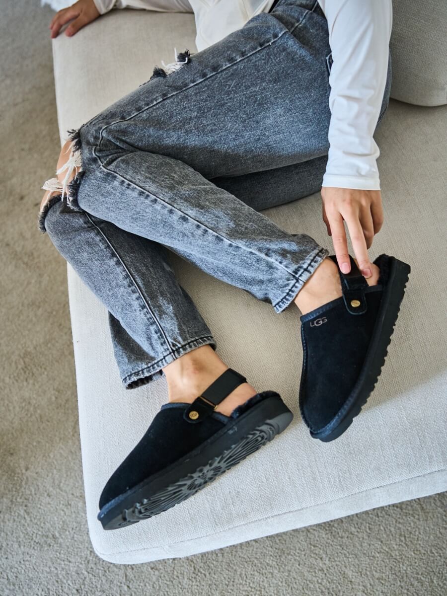 Smaibulun Ugg | Selena Wool Lined Slingback Sandals - black