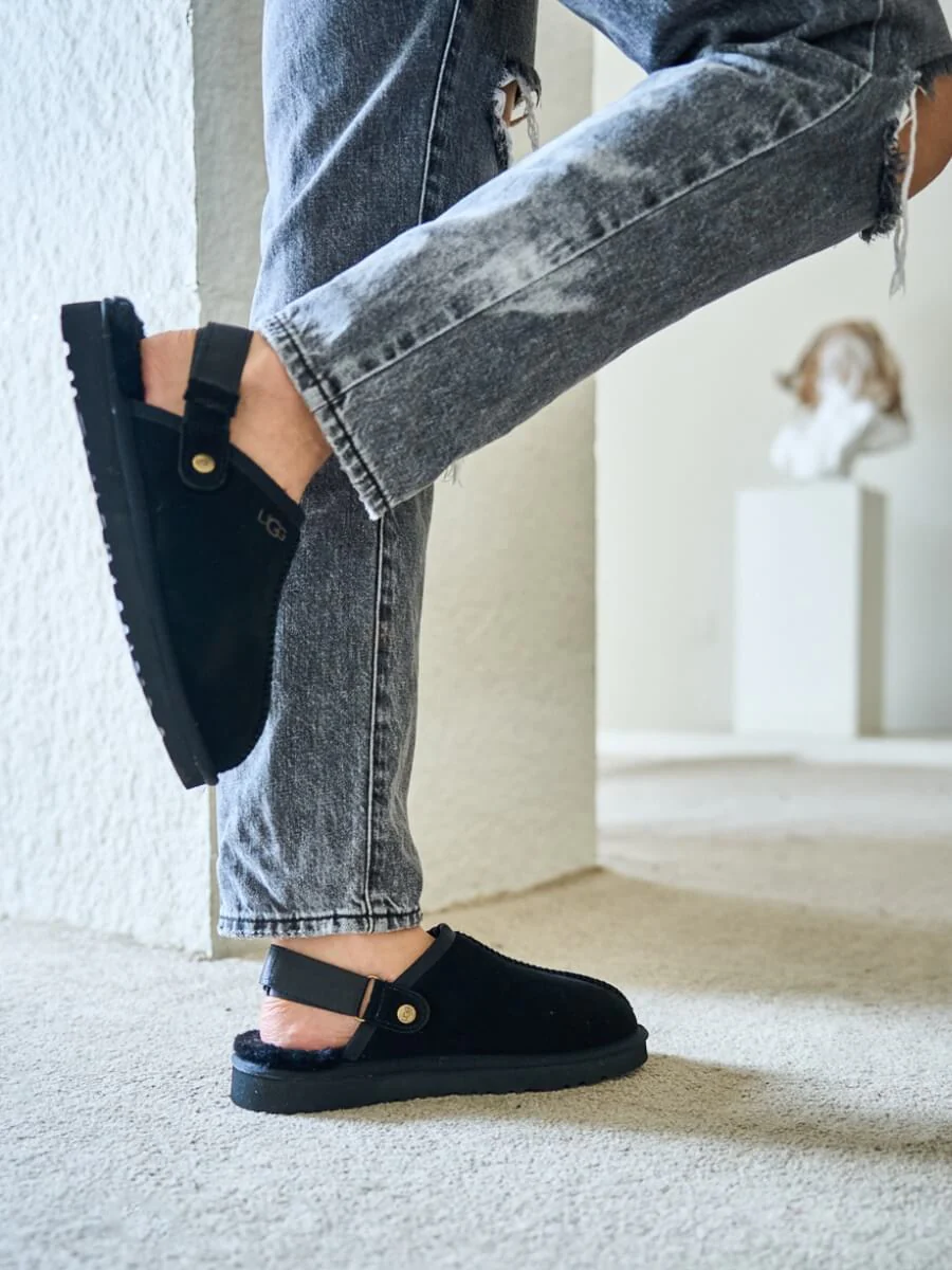 Smaibulun Ugg | Selena Wool Lined Slingback Sandals - black - Image 4