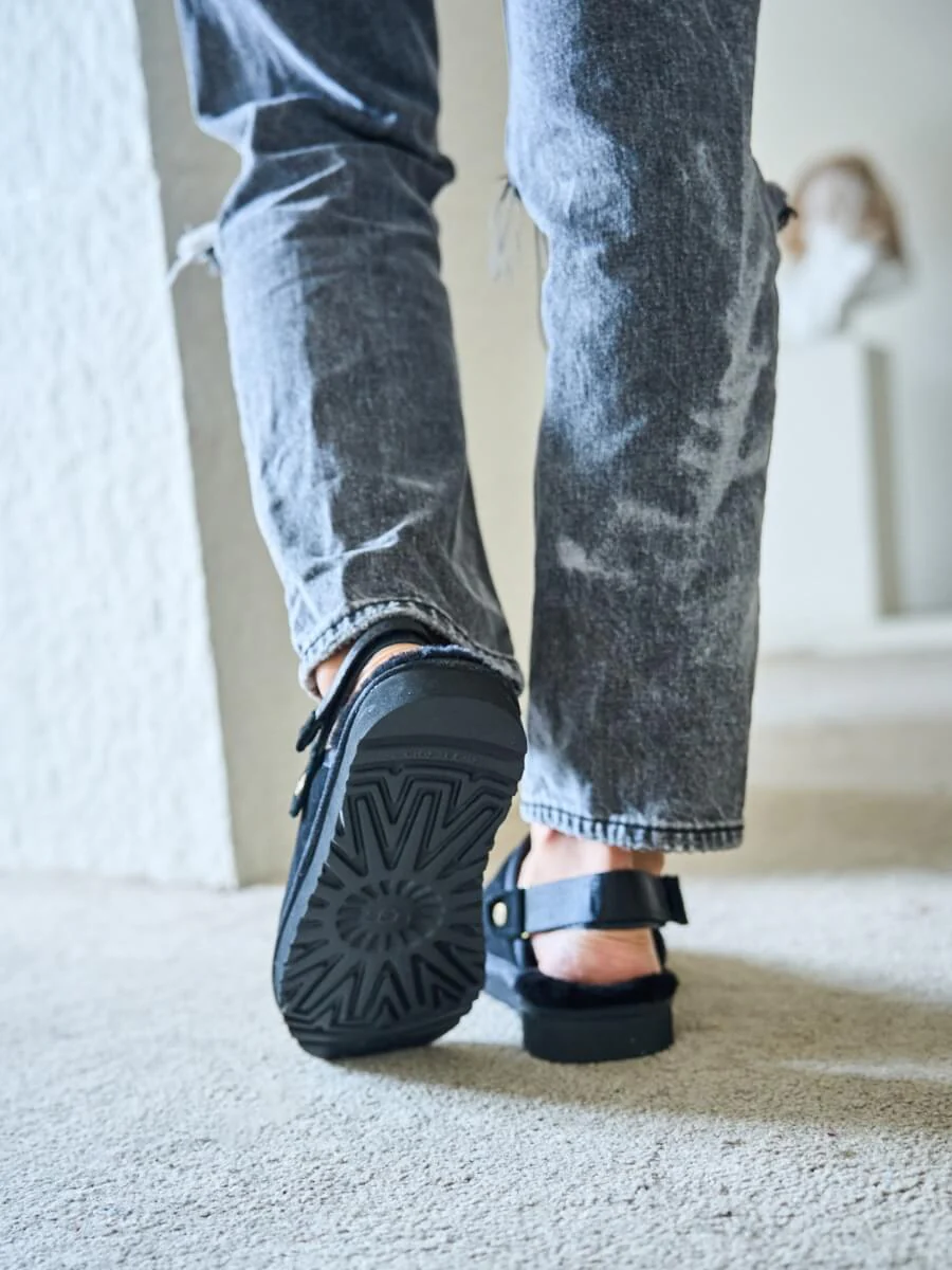 Smaibulun Ugg | Selena Wool Lined Slingback Sandals - black - Image 7