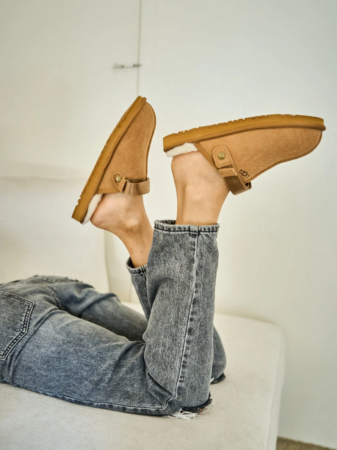 Smaibulun Ugg | Selena Wool Lined Slingback Sandals - chestnut