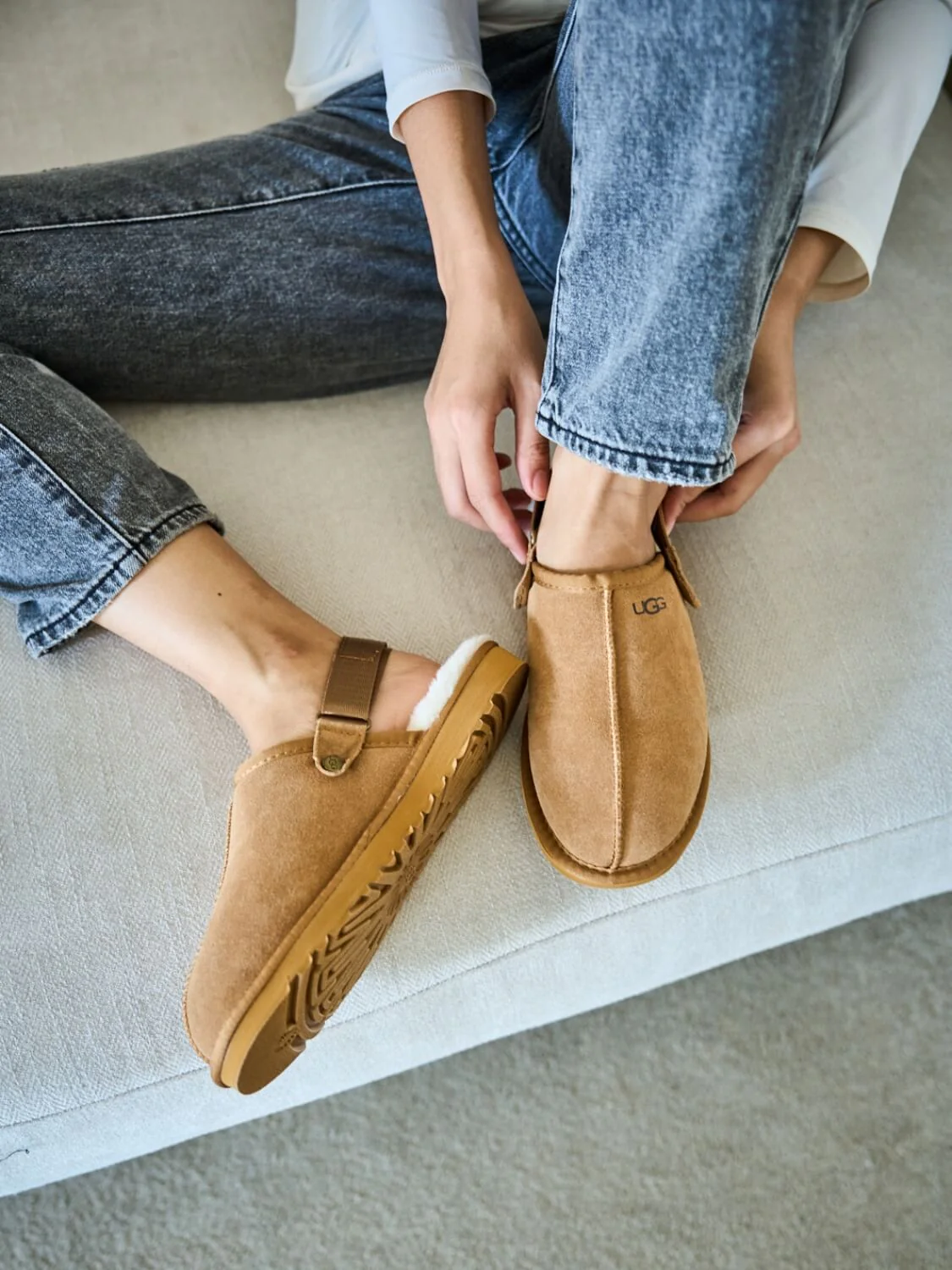 Smaibulun Ugg | Selena Wool Lined Slingback Sandals - chestnut - Image 2