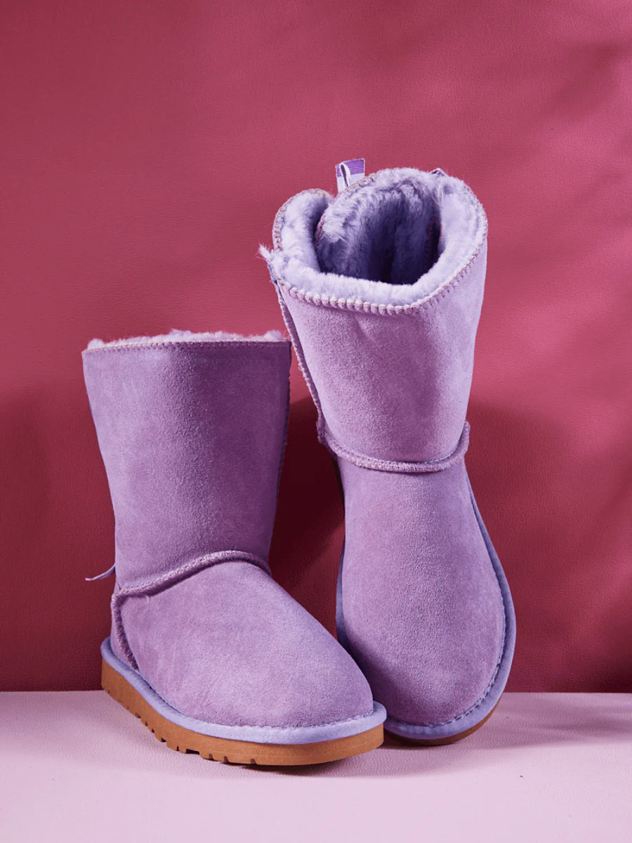 Smaibulun Ugg | Serenity Striped Bailey Bow Shearling Boots - Purple - Image 8
