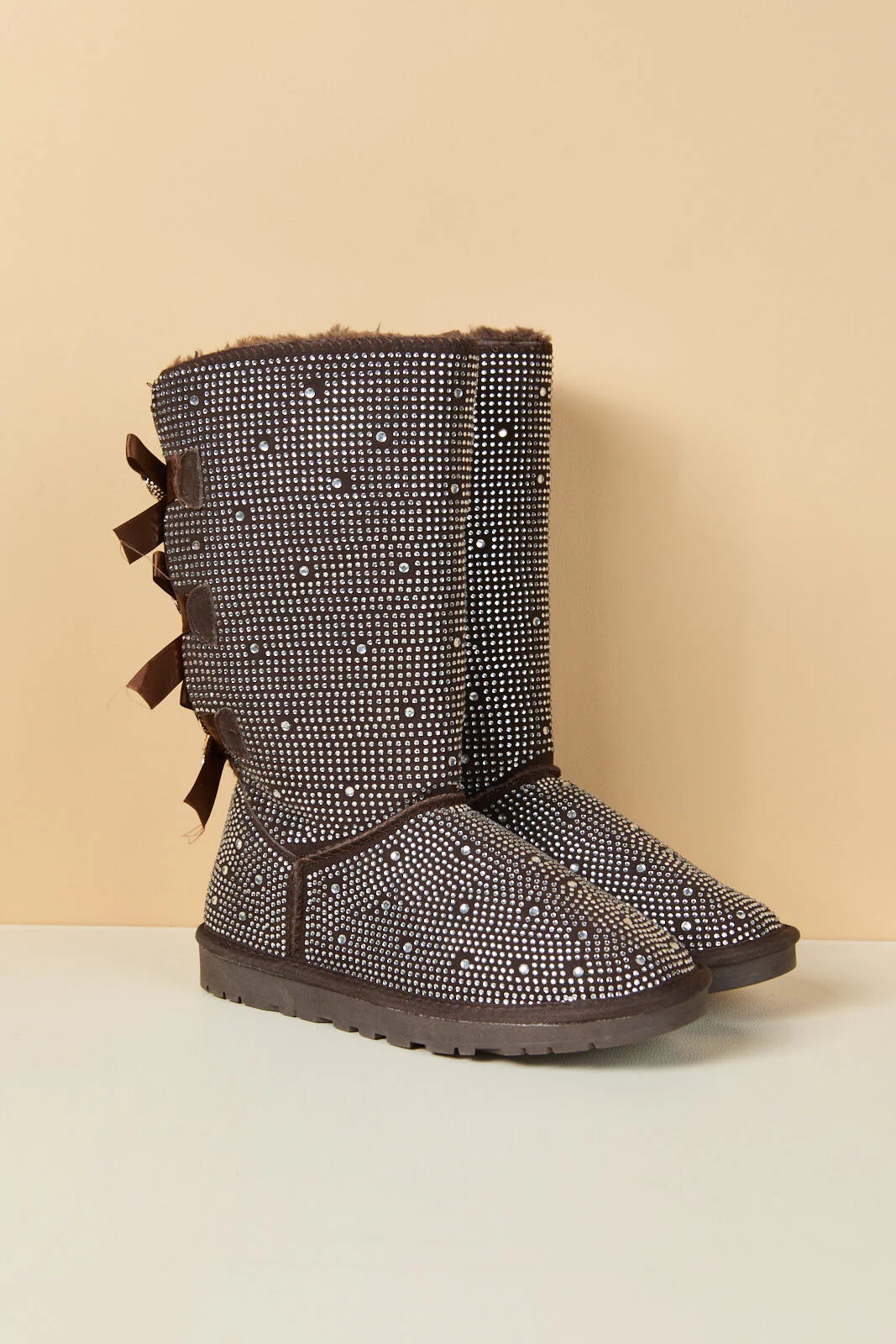 SMAIBULUN Ugg | Swifties Diamond Stage Ribbon Bows Suede Boots - brown - Image 11