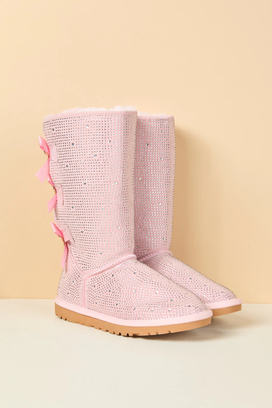 SMAIBULUN Ugg | Swifties Diamond Stage Ribbon Bows Suede Boots - pink - Image 11