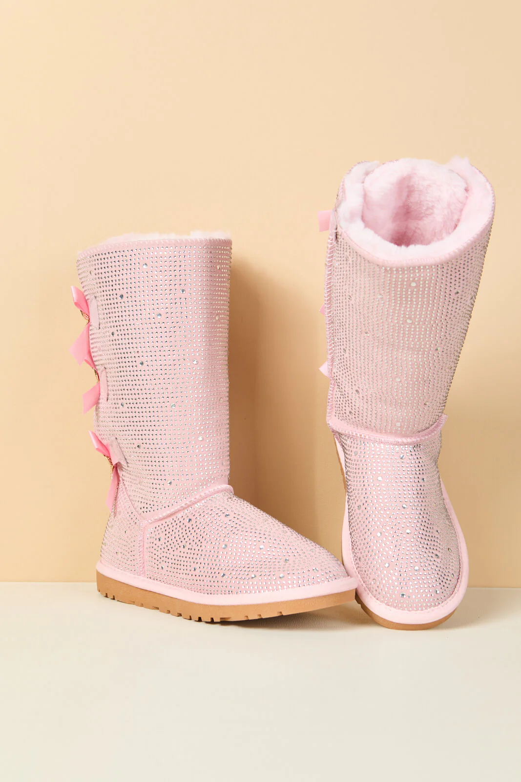 SMAIBULUN Ugg | Swifties Diamond Stage Ribbon Bows Suede Boots - pink - Image 13