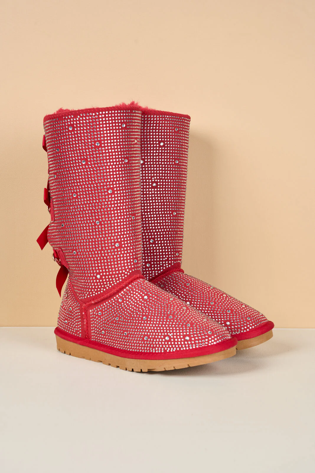 SMAIBULUN Ugg | Swifties Diamond Stage Ribbon Bows Suede Boots - red - Image 11